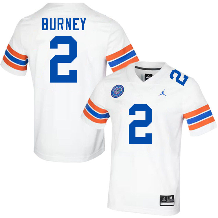 Amari Burney Florida Jersey,Florida Gators #2 Amari Burney Jersey Youth Uniforms-Throwback White